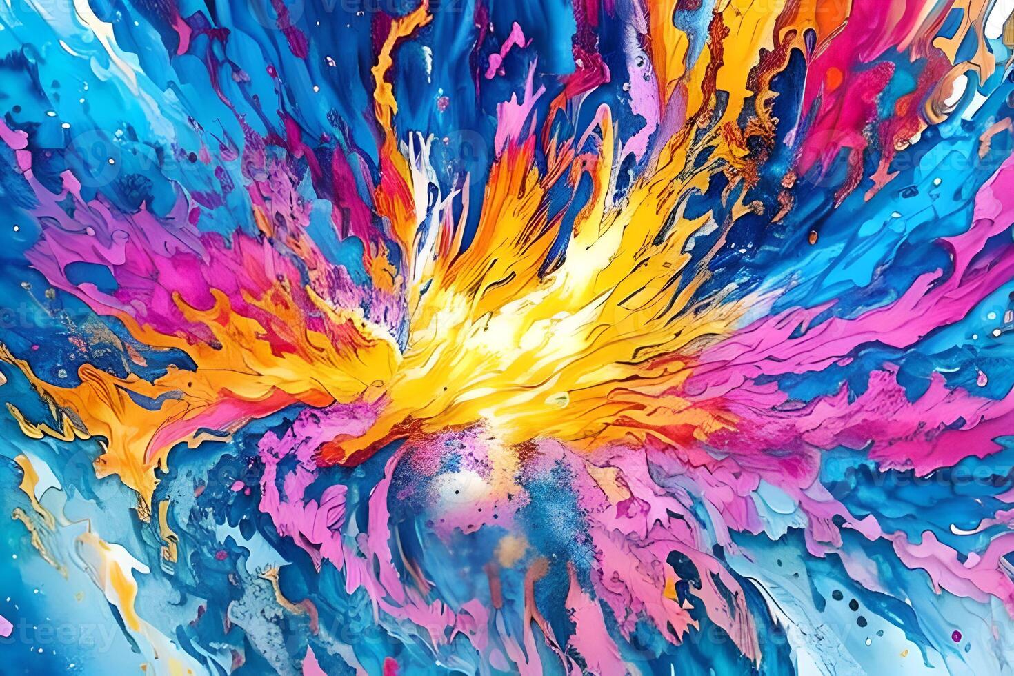 Water color or oil painting fine art illustration of abstract splash