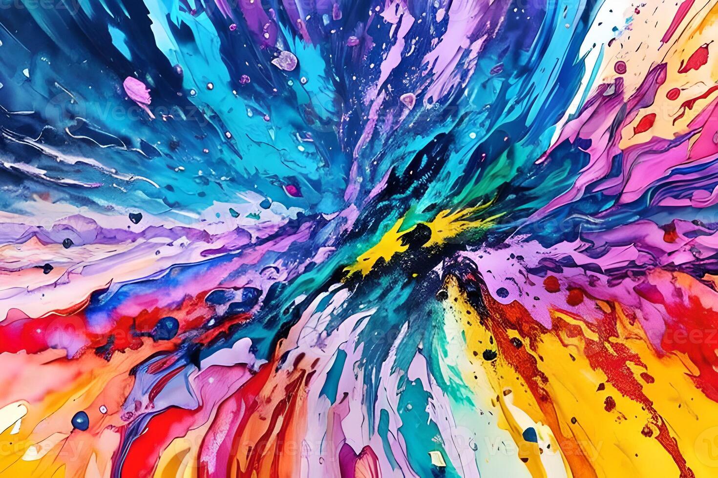 Water color or oil painting fine art illustration of abstract splash