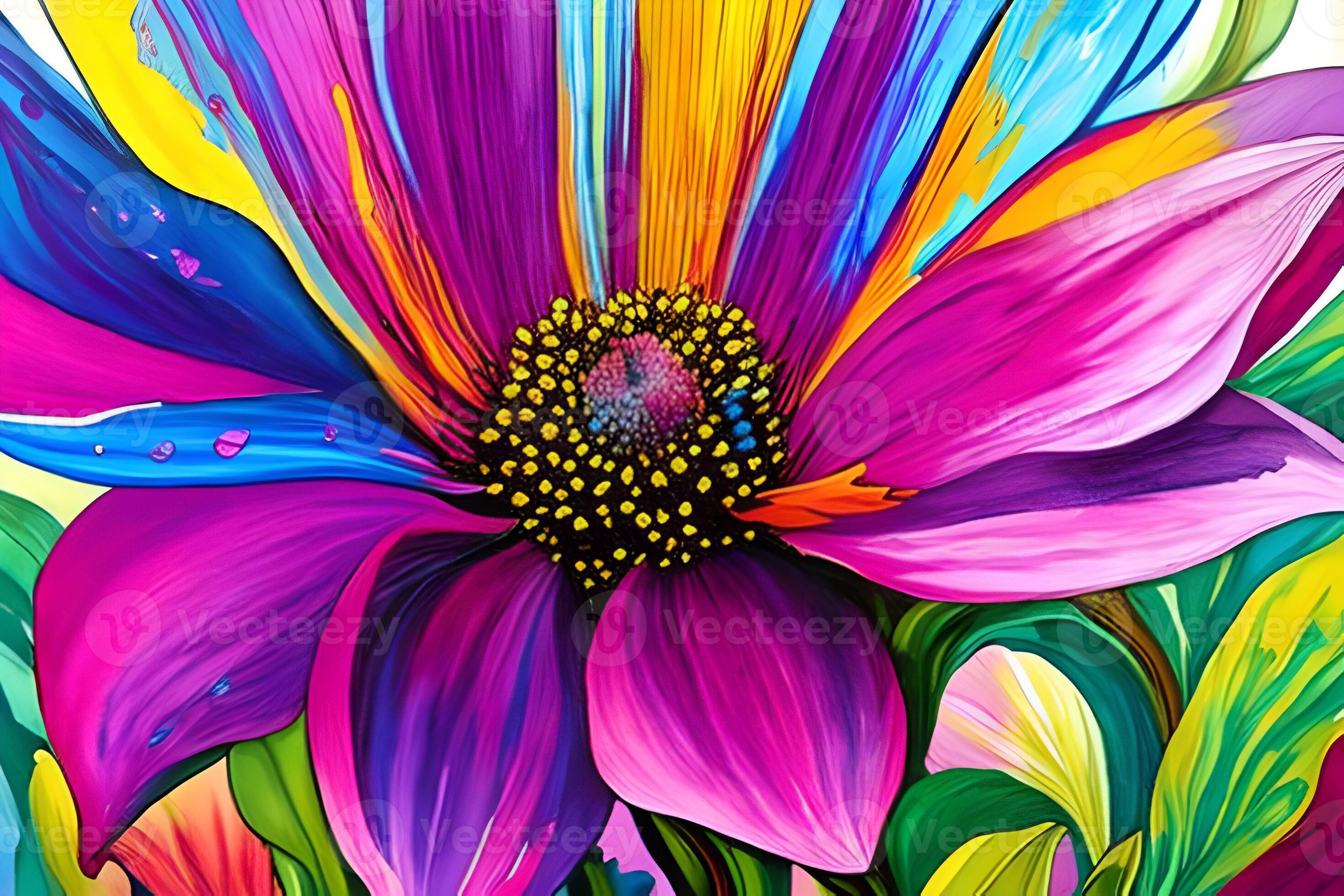 Water color or oil painting fine art illustration of abstract close up