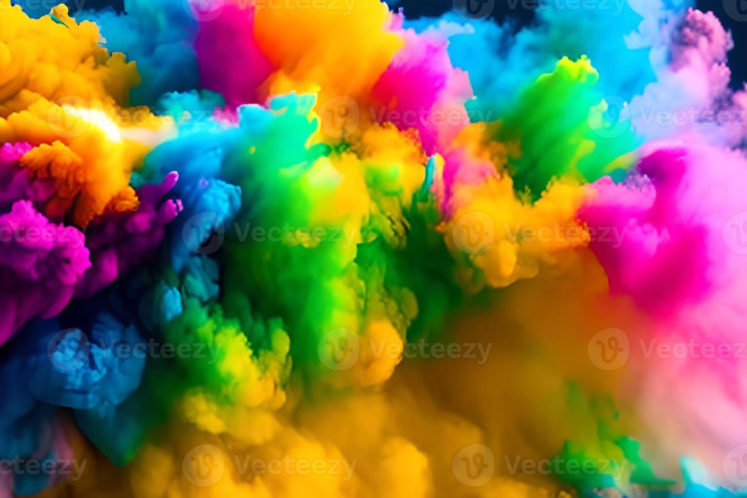 Explosion of colored powder abstract colored background. Multicolor splash of particles festival of colors powder burst exploding and splashing powder. Holy festival. photo