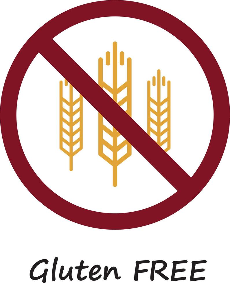 Gluten-free, wheat free icon, food, ingredients and allergens concept vector