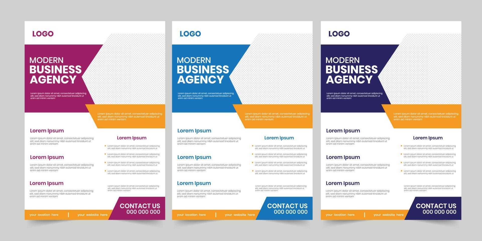 New business agency one page journal design, Editable company leaflet profile print layout vector