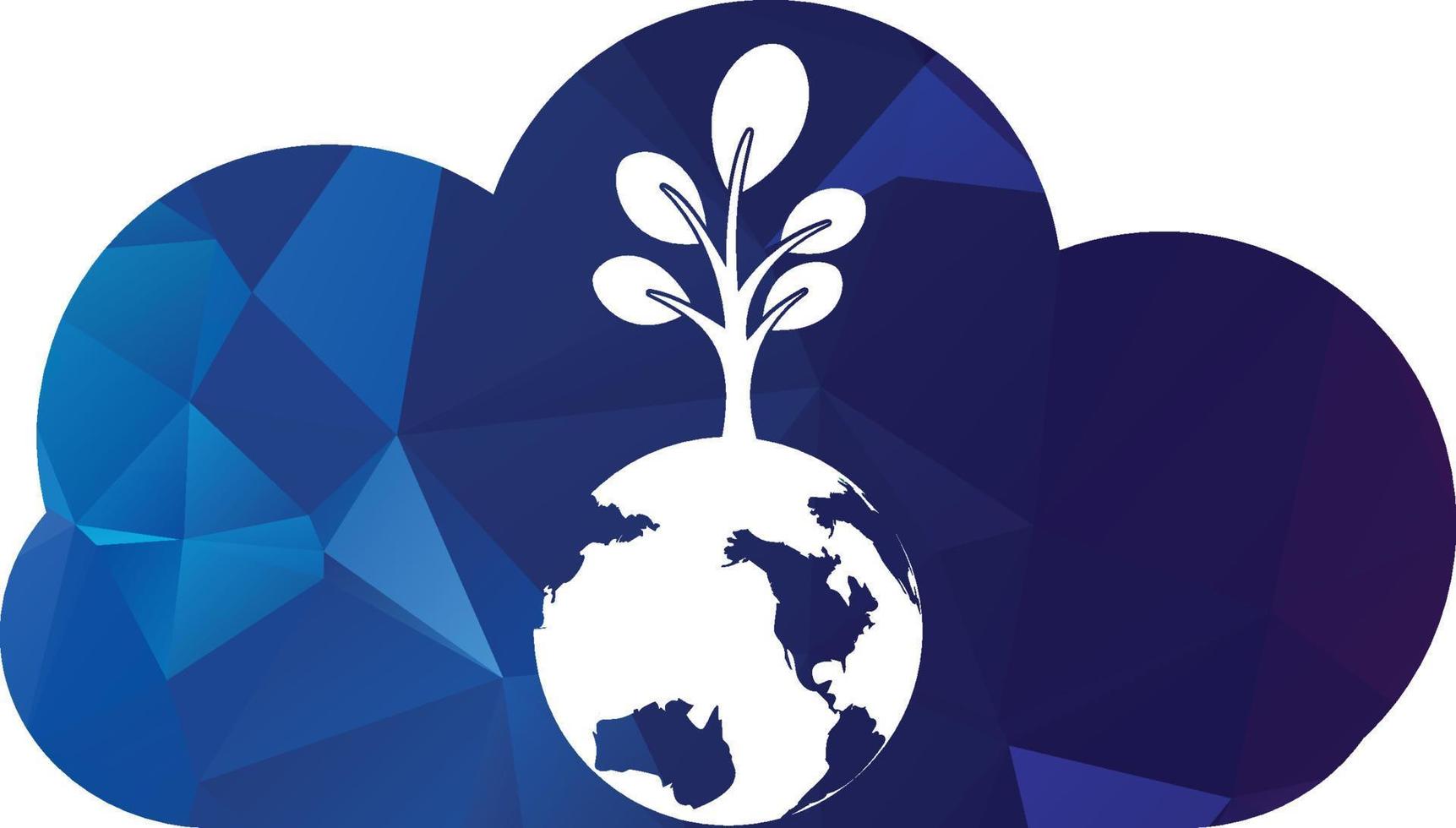 plantilla de diseño de logotipo de vector de árbol de globo. planeta y eco símbolo o icono.