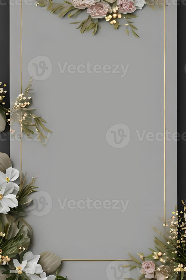 Colorful simple floral decoration, tiny flower illustration, background template, creative arrangement of nature and flowers. Good for banner, wedding card invitation draft, design element, and other. photo