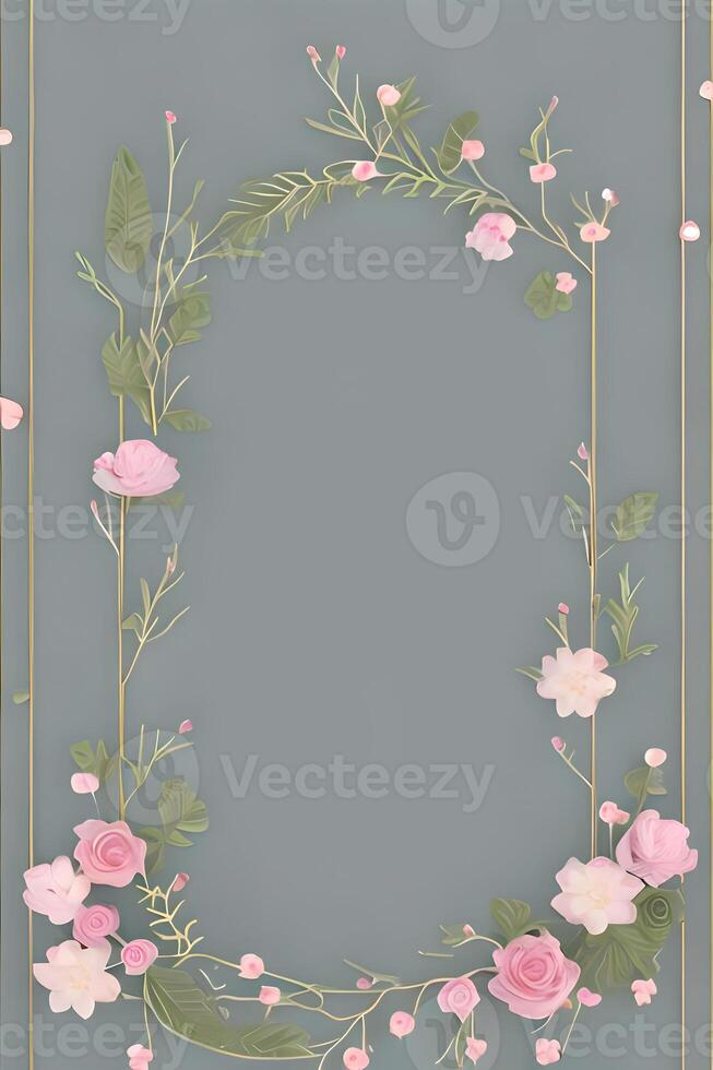 Colorful simple floral decoration, tiny flower illustration, background template, creative arrangement of nature and flowers. Good for banner, wedding card invitation draft, design element, and other. photo