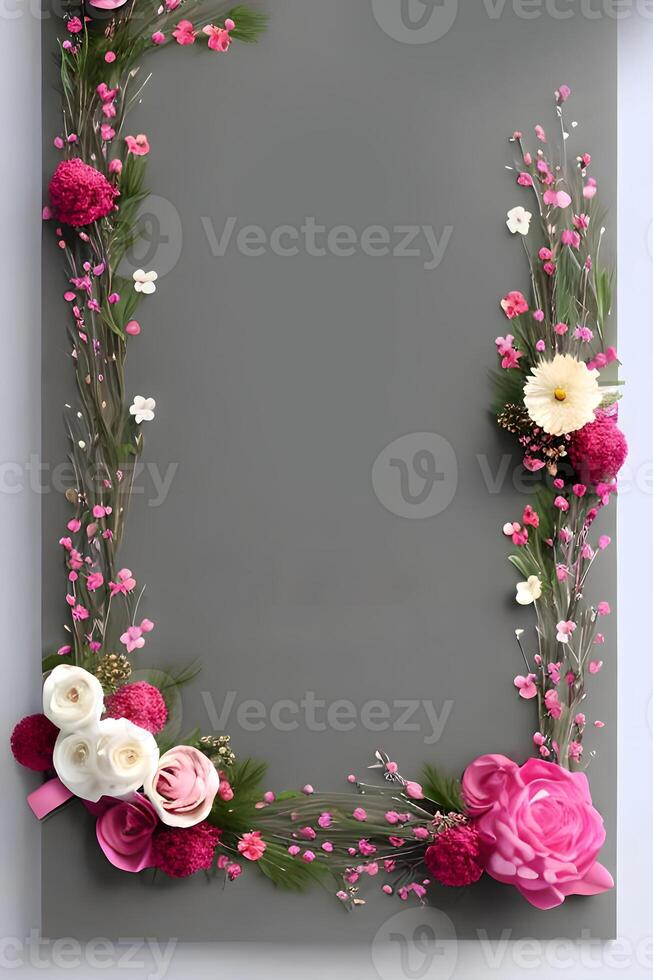 vistoso sencillo floral decoración, minúsculo flor ilustración, antecedentes plantilla, creativo arreglo de naturaleza y flores bueno para bandera, Boda tarjeta invitación borrador, diseño elemento, y otro. foto