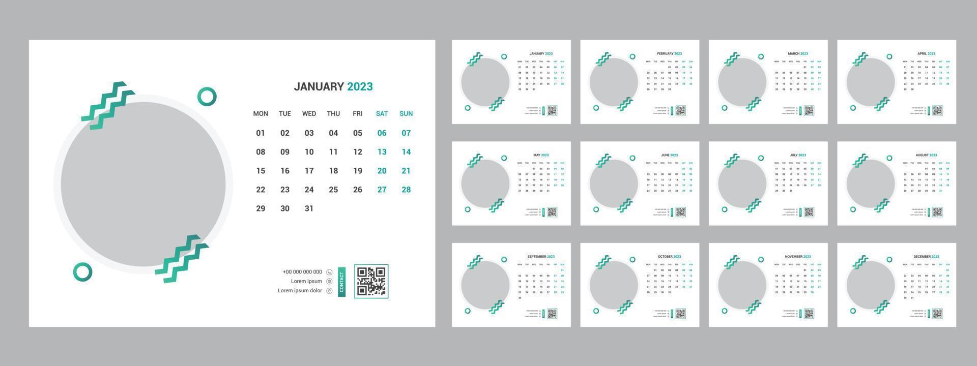 2024 calendar planner set for template corporate design week start on Sunday. vector