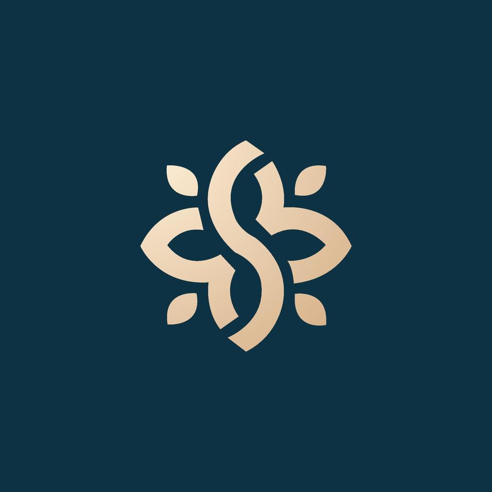 Luxury and modern S floral logo design vector