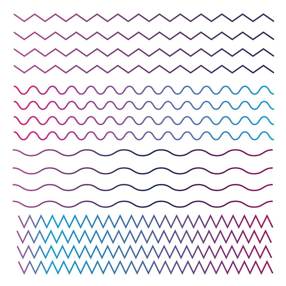 vector set with different lines in gradient color