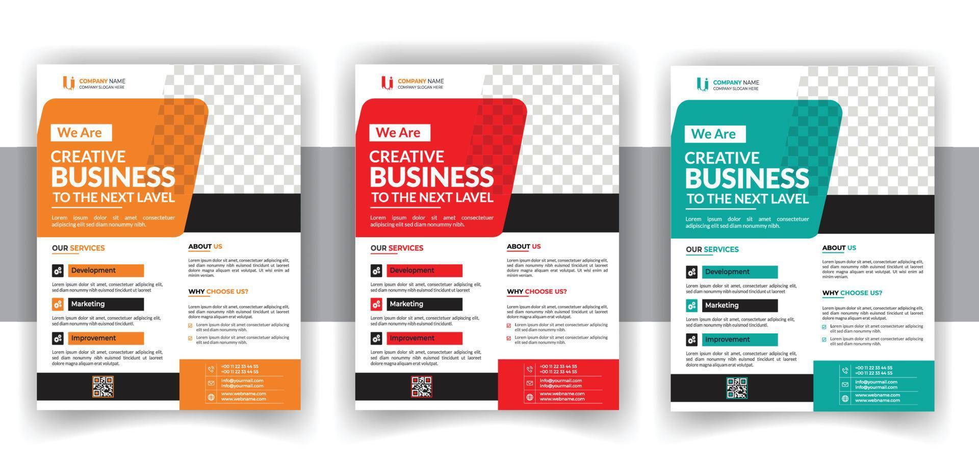 Modern Creative Business Flyer Bundle Design Template vector