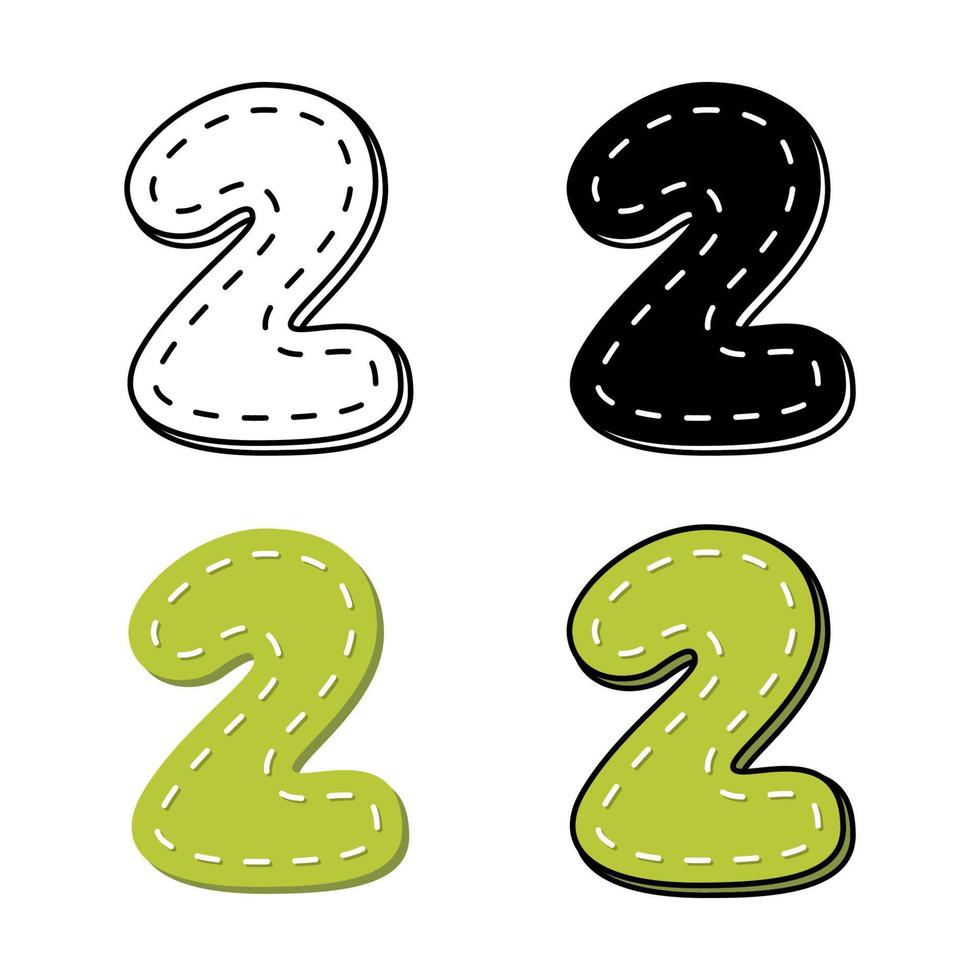 Number 2 in flat style isolated vector