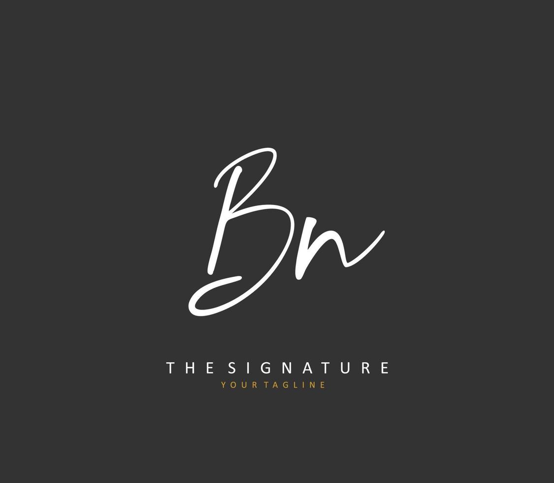 B N BN Initial letter handwriting and  signature logo. A concept handwriting initial logo with template element. vector