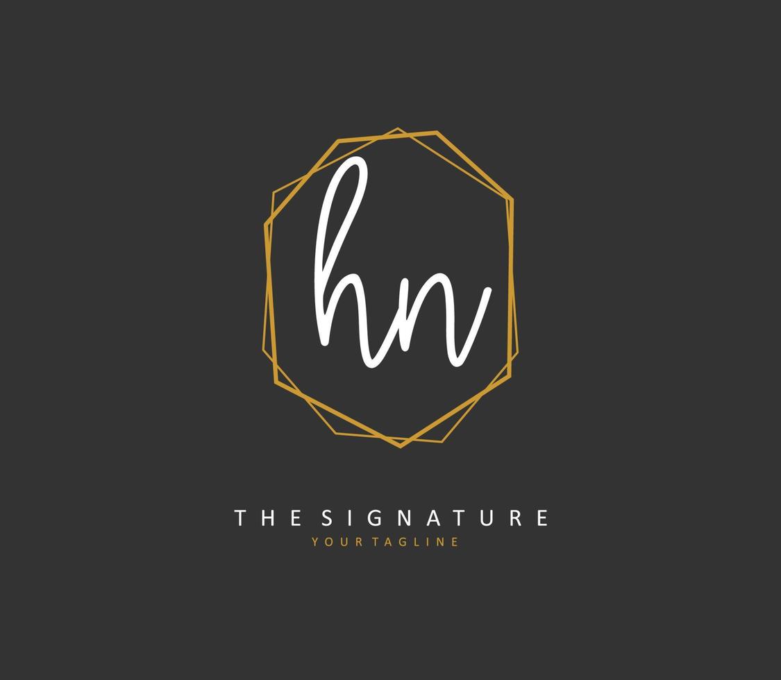 h norte hn inicial letra escritura y firma logo. un concepto escritura inicial logo con modelo elemento. vector