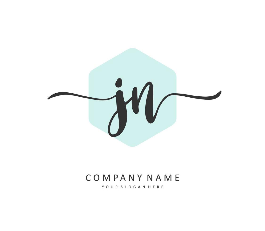 j norte jn inicial letra escritura y firma logo. un concepto escritura inicial logo con modelo elemento. vector