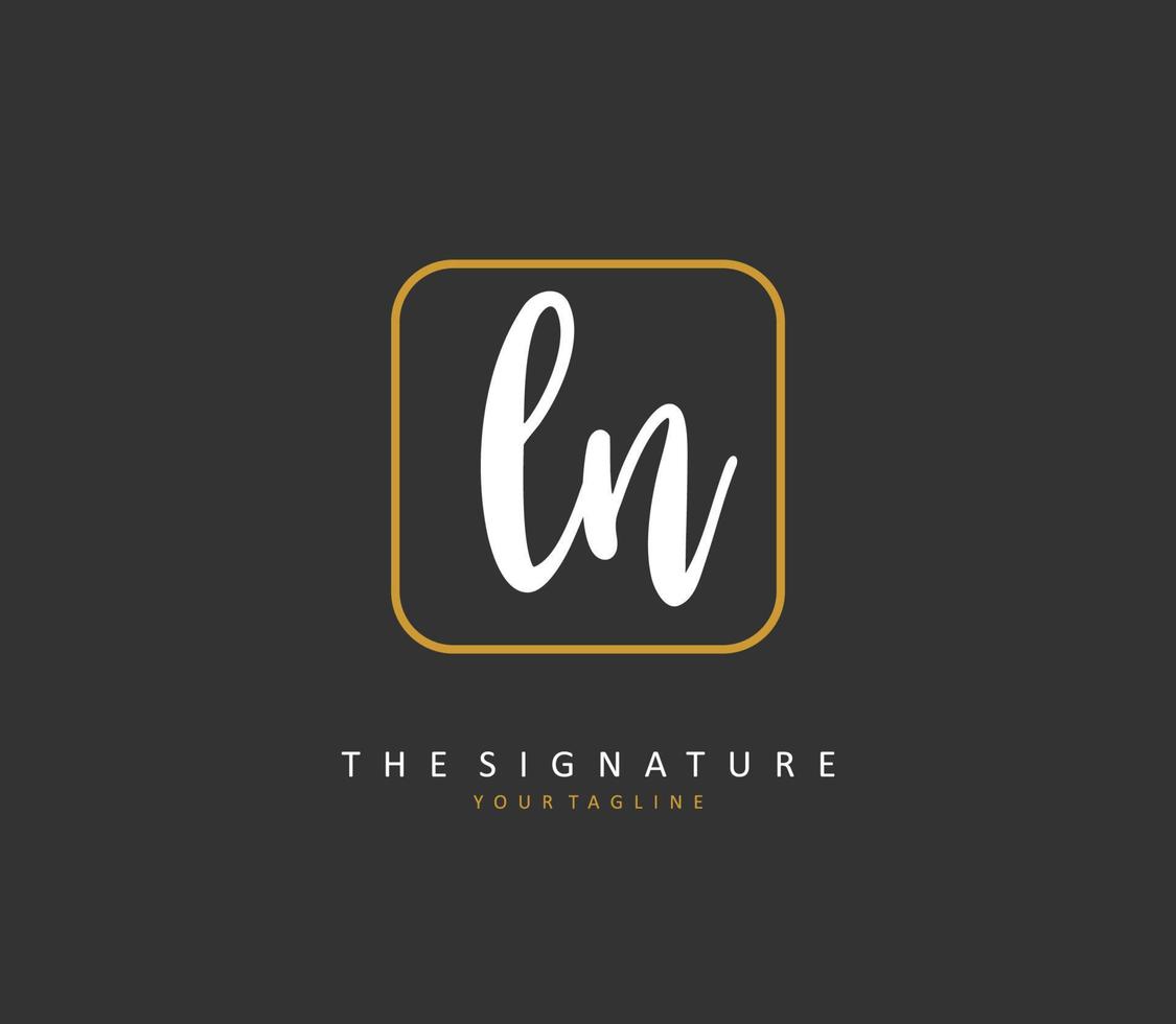 L N LN Initial letter handwriting and  signature logo. A concept handwriting initial logo with template element. vector