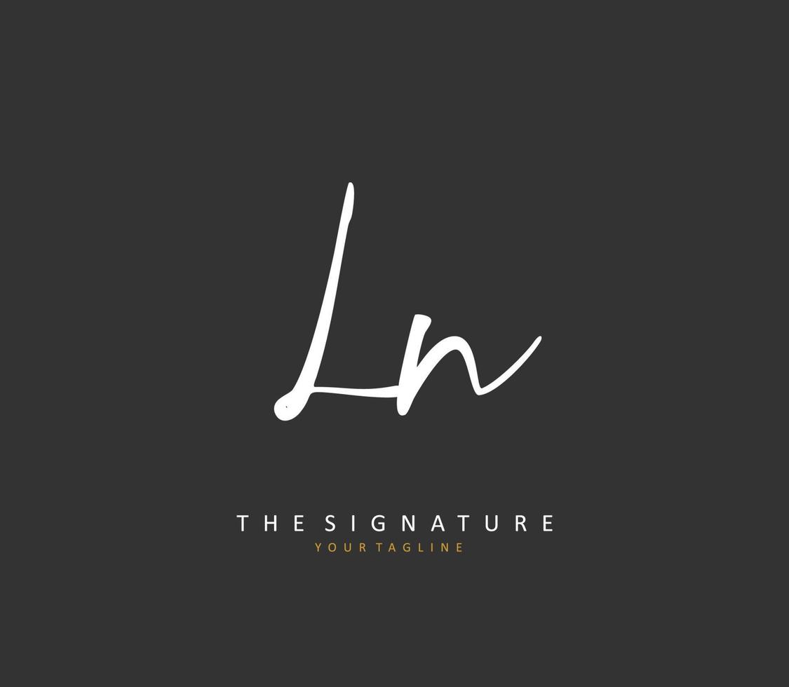 L N LN Initial letter handwriting and  signature logo. A concept handwriting initial logo with template element. vector