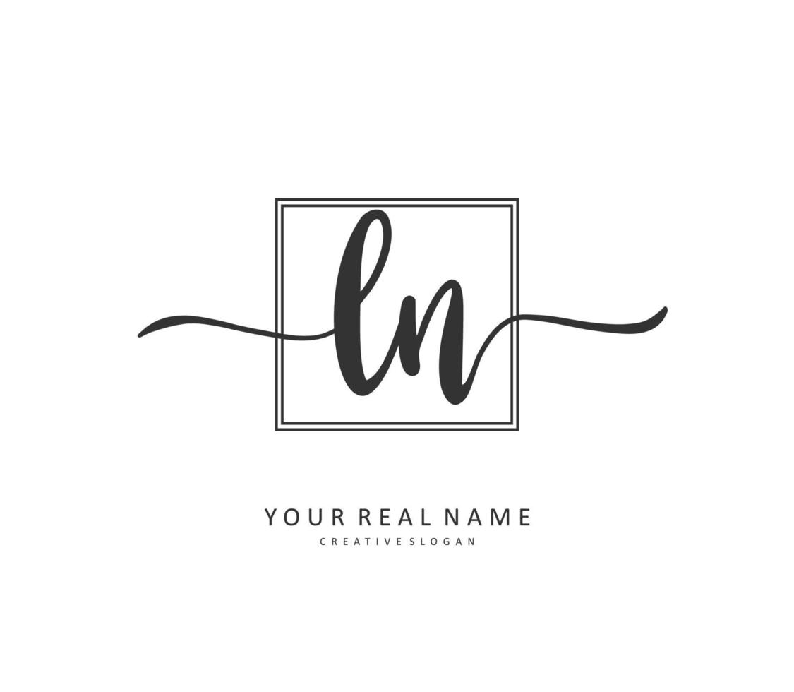 L N LN Initial letter handwriting and  signature logo. A concept handwriting initial logo with template element. vector