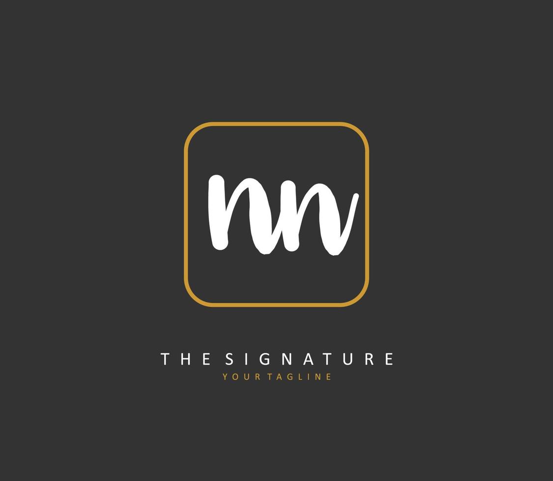 N NN Initial letter handwriting and  signature logo. A concept handwriting initial logo with template element. vector