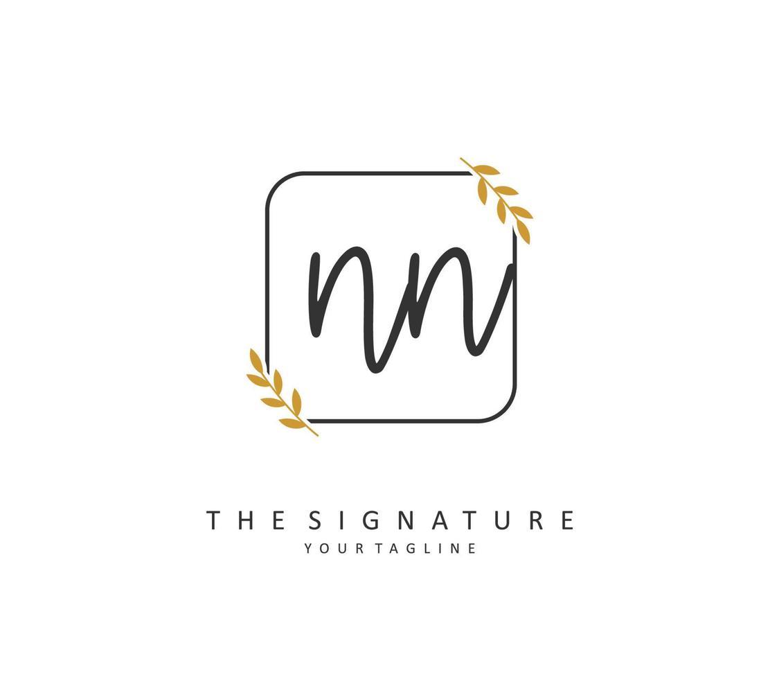 norte nn inicial letra escritura y firma logo. un concepto escritura inicial logo con modelo elemento. vector