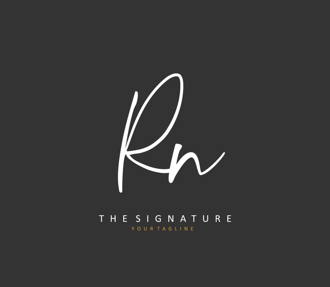 R N RN Initial letter handwriting and  signature logo. A concept handwriting initial logo with template element. vector