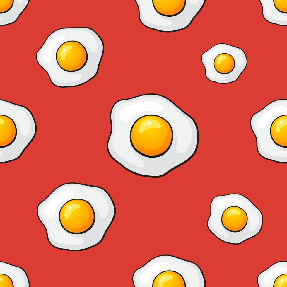 Seamless pattern with falling fried eggs vector