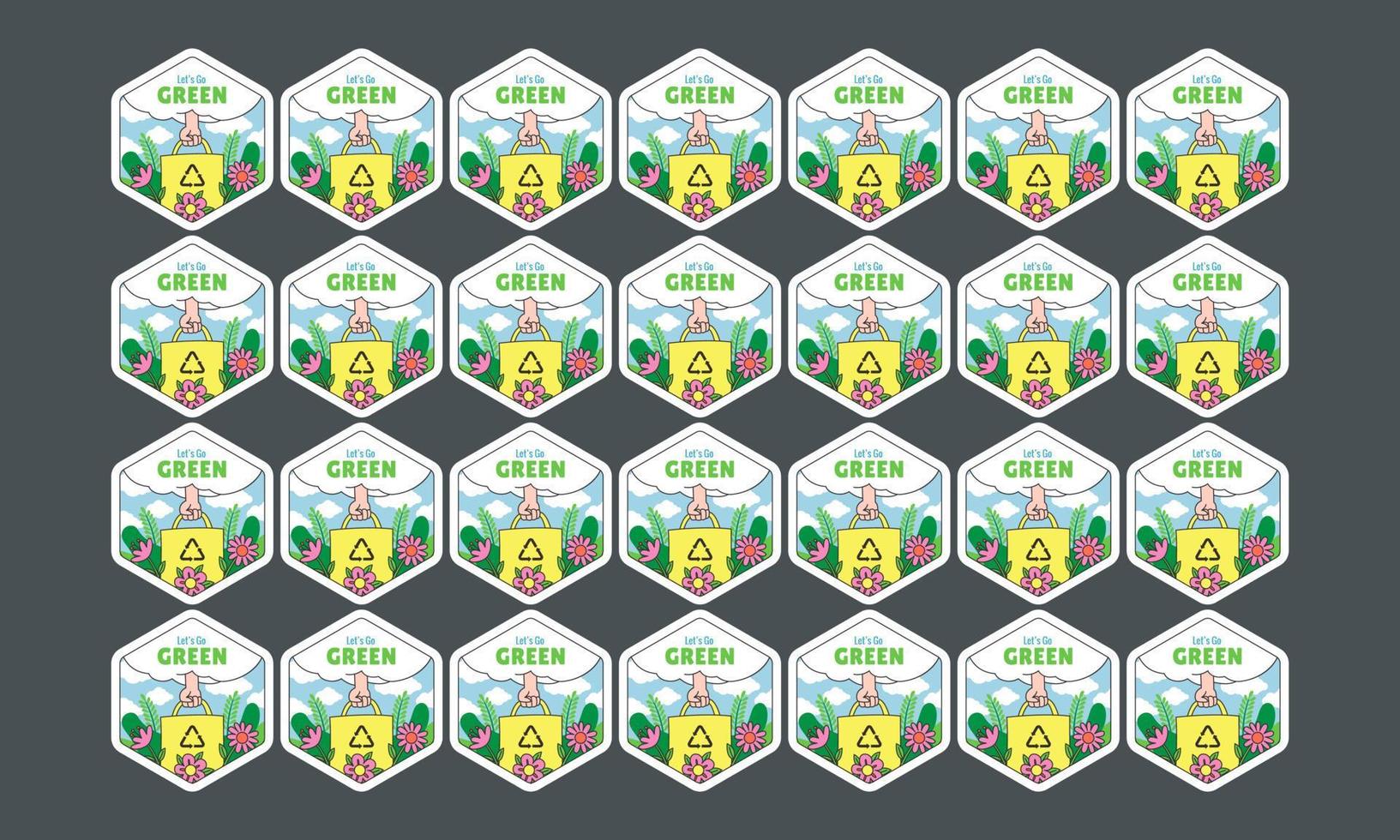 happy earth day label vector flat design set