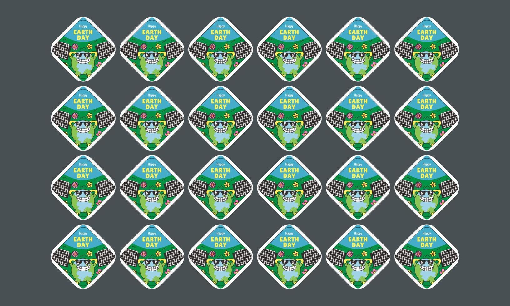 happy earth day label vector flat design set