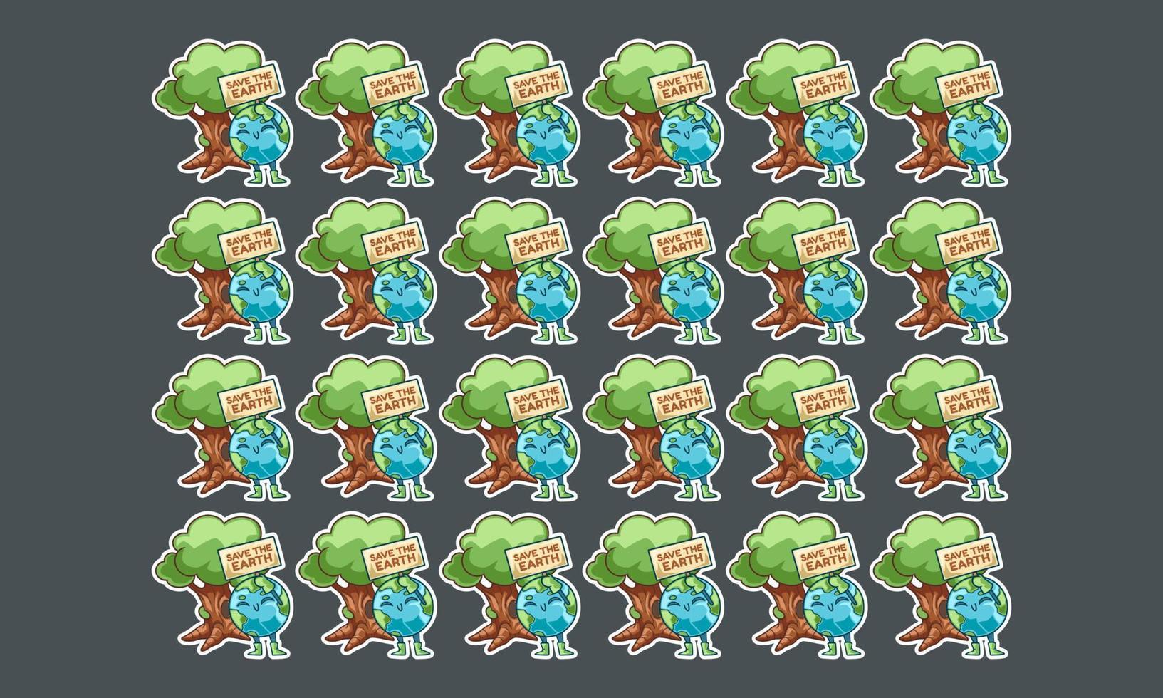 happy earth day label vector flat design set