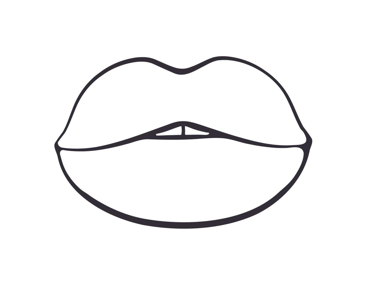 Cartoon sticker with female lips vector
