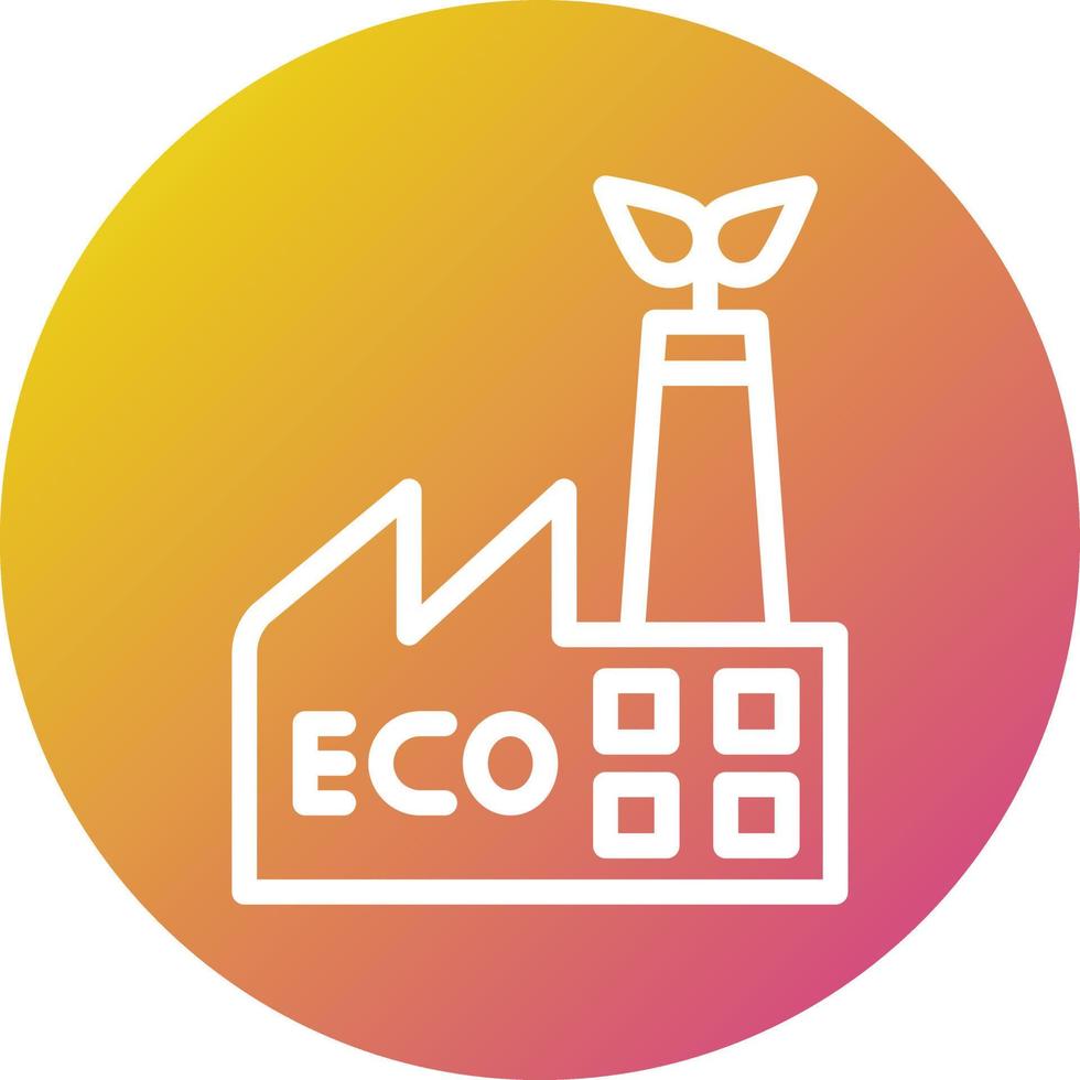 ilustración de diseño de icono de vector de fábrica ecológica