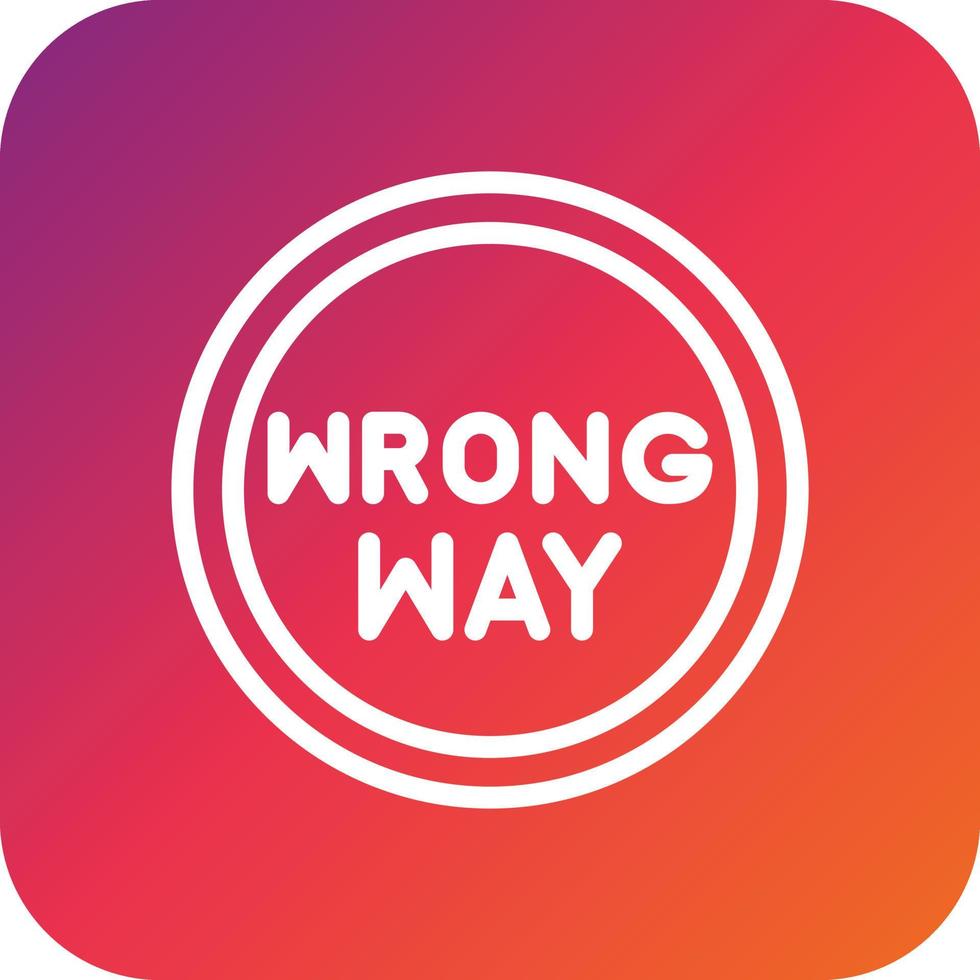 Wrong way Vector Icon Design Illustration