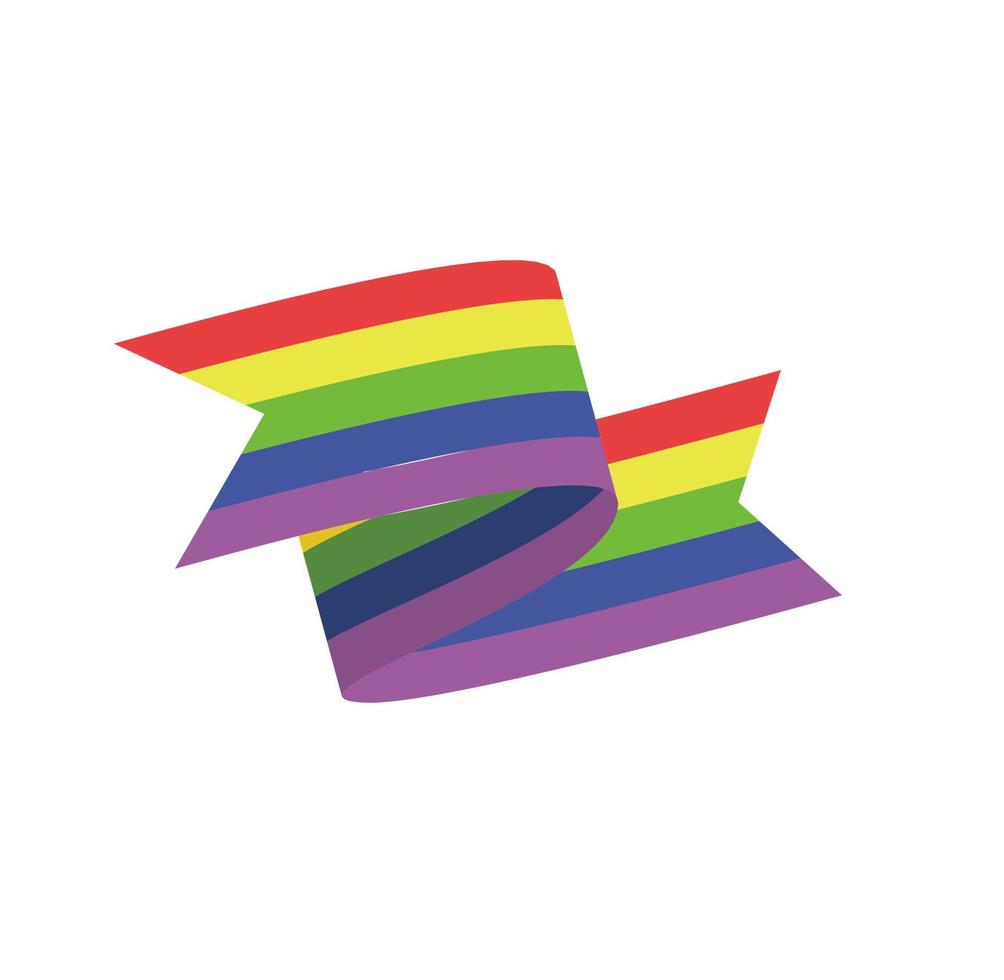 rainbow flag ribbon illustration vector