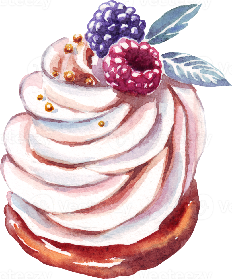 Cupcake. Dessert. Watercolor illustration png