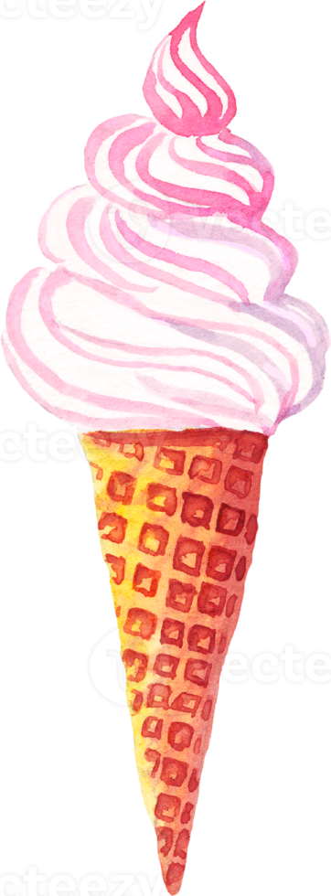 Ice cream. Watercolor clipart png