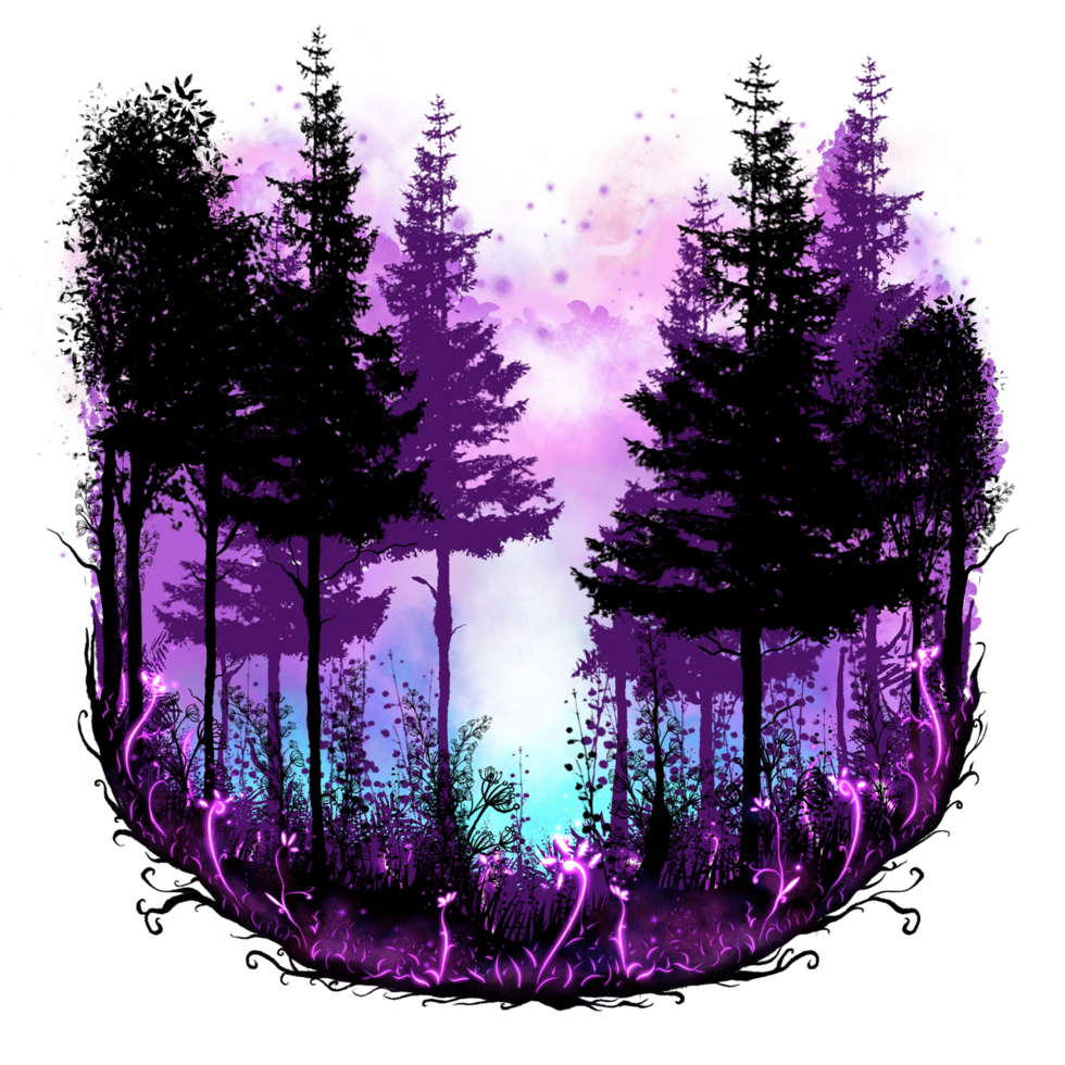 magic forest silhouette png