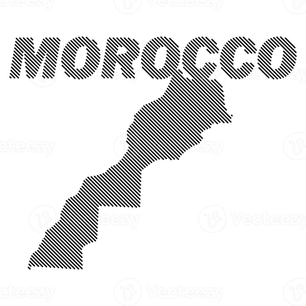 marocko Land Karta med rutnät linje form prov designlinje png