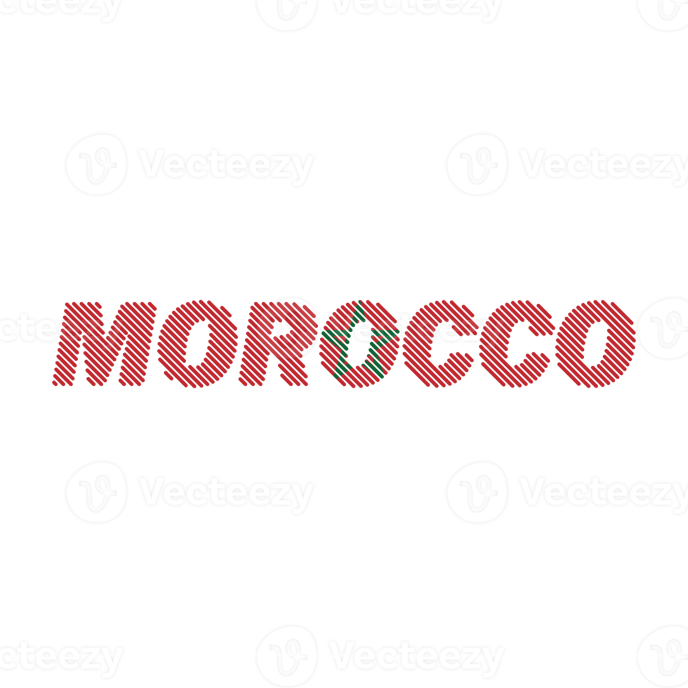 Morocco country flag with grid line shape sample design-line png