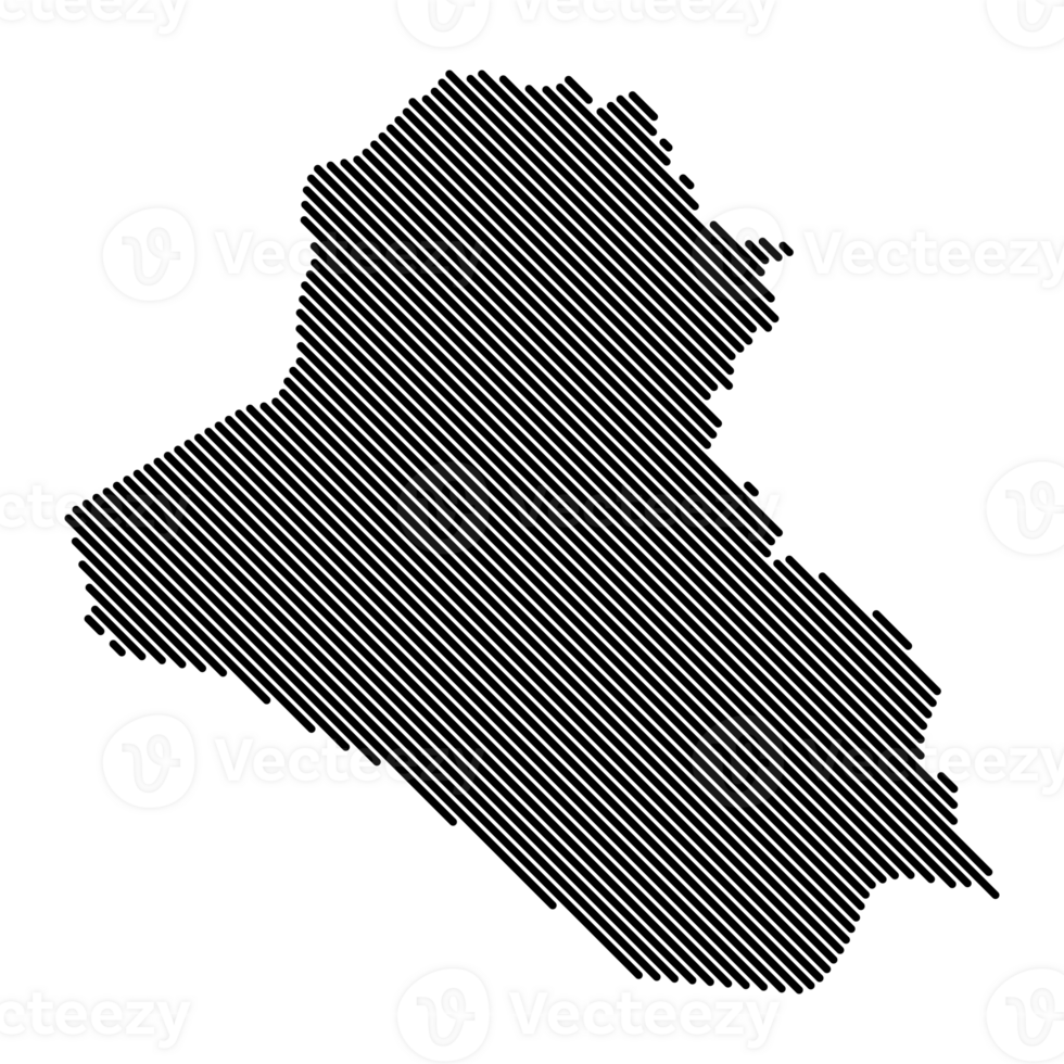 Iraq country map with grid line shape sample design-line png