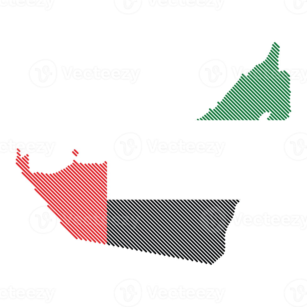 united arab emirates map and flag grid UAE country shape sample design-line png