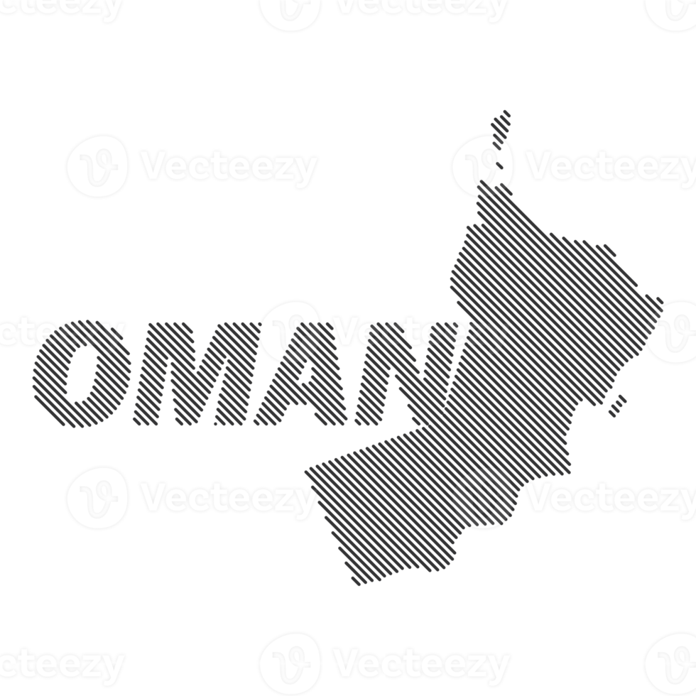 Oman country map with grid line shape sample design-line png