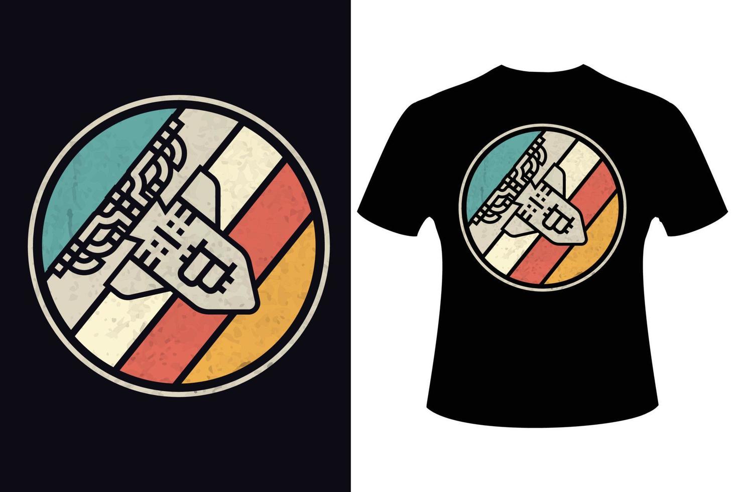 Retro Crypto Bitcoin T-Shirt Design bitcoin t shirt design vector