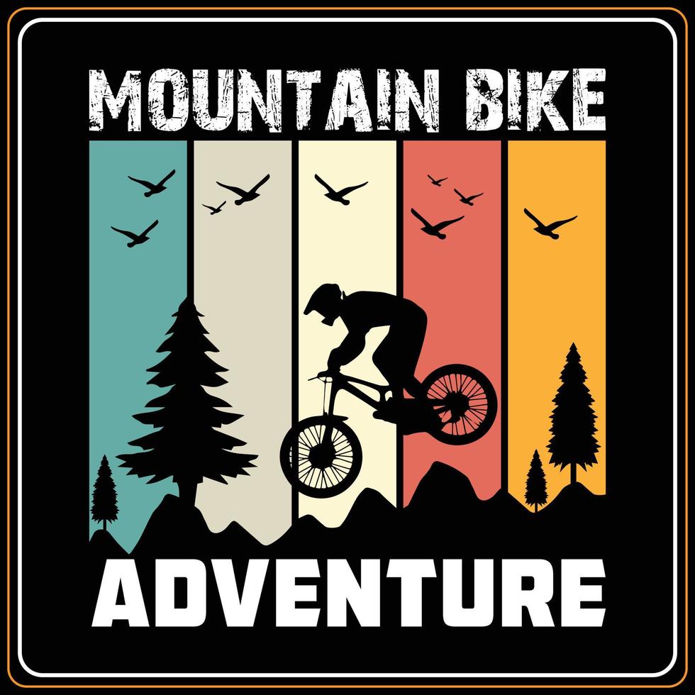 Bike and cycling t-shirt designs Vector mountain bike retro vintage bike t-shirt design