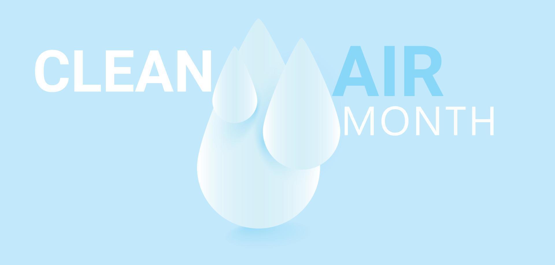 May is Clean Air month template background banner card poster vector illustration