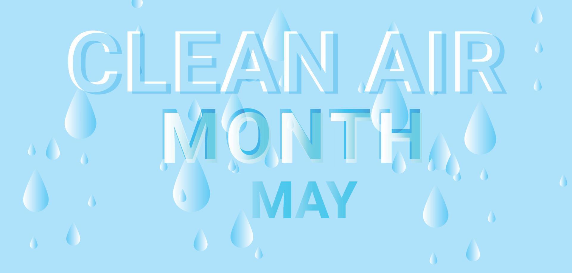 May is Clean Air month template background banner card poster vector illustration