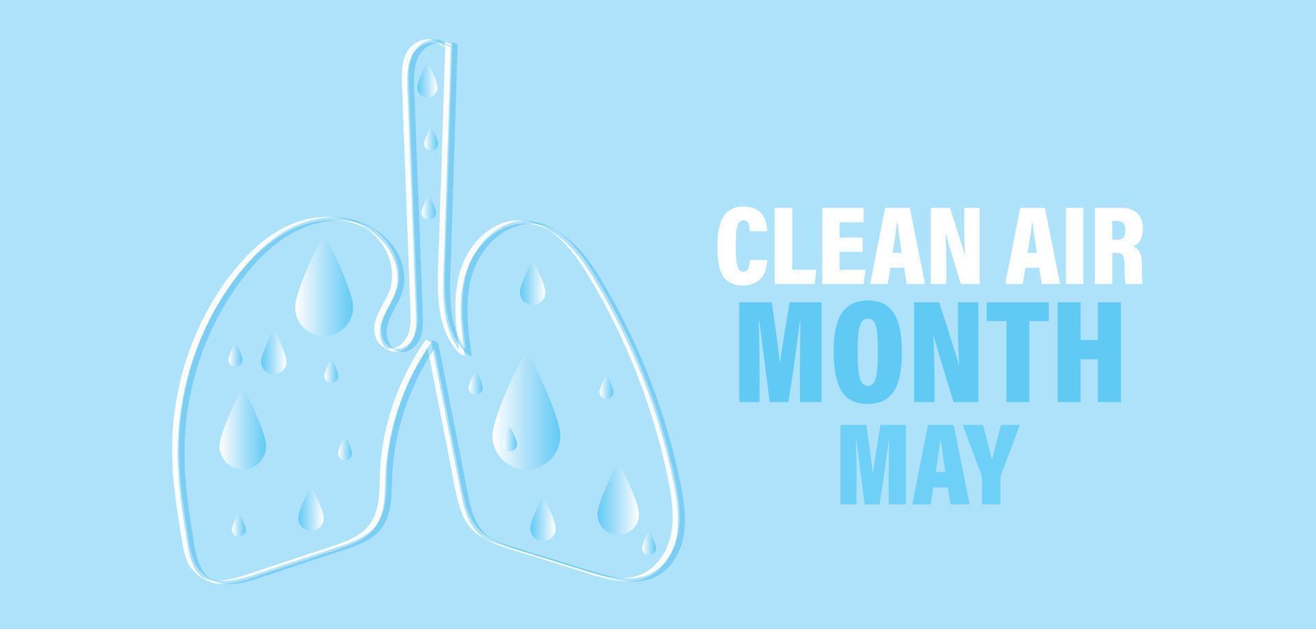 May is Clean Air month template background banner card poster vector illustration