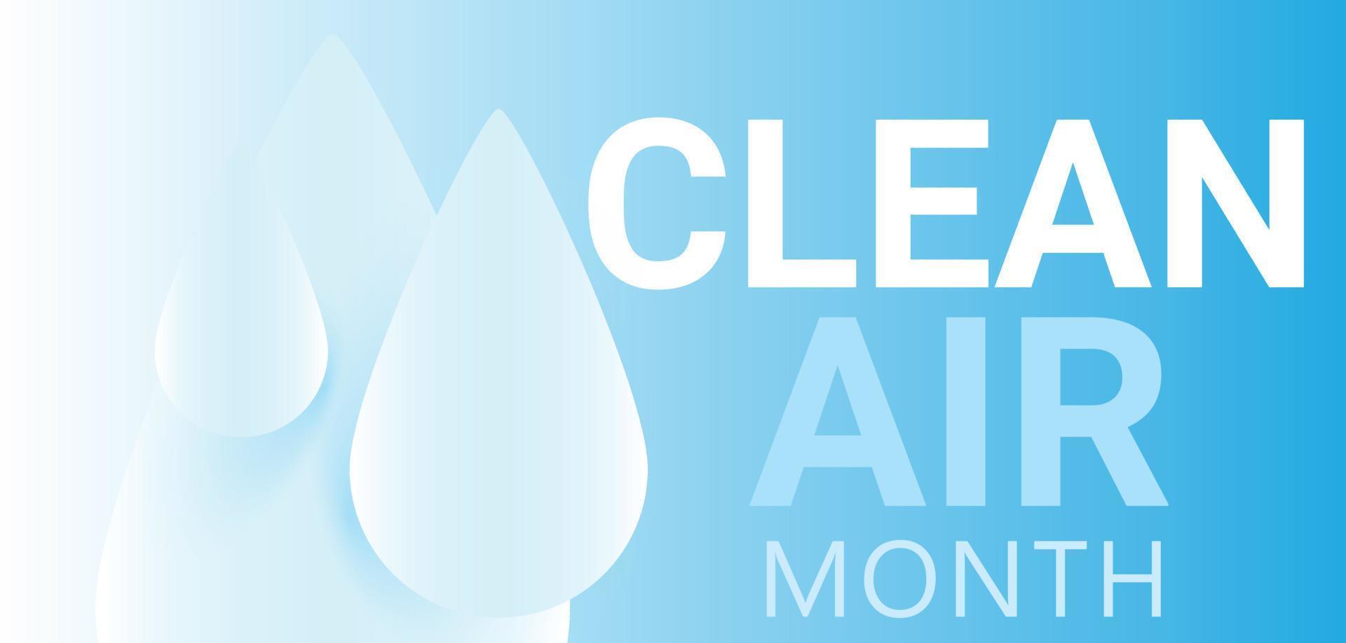 May is Clean Air month template background banner card poster vector illustration