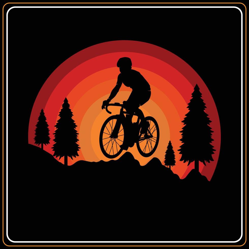 Bike and cycling t-shirt designs Vector mountain bike retro vintage bike t-shirt design