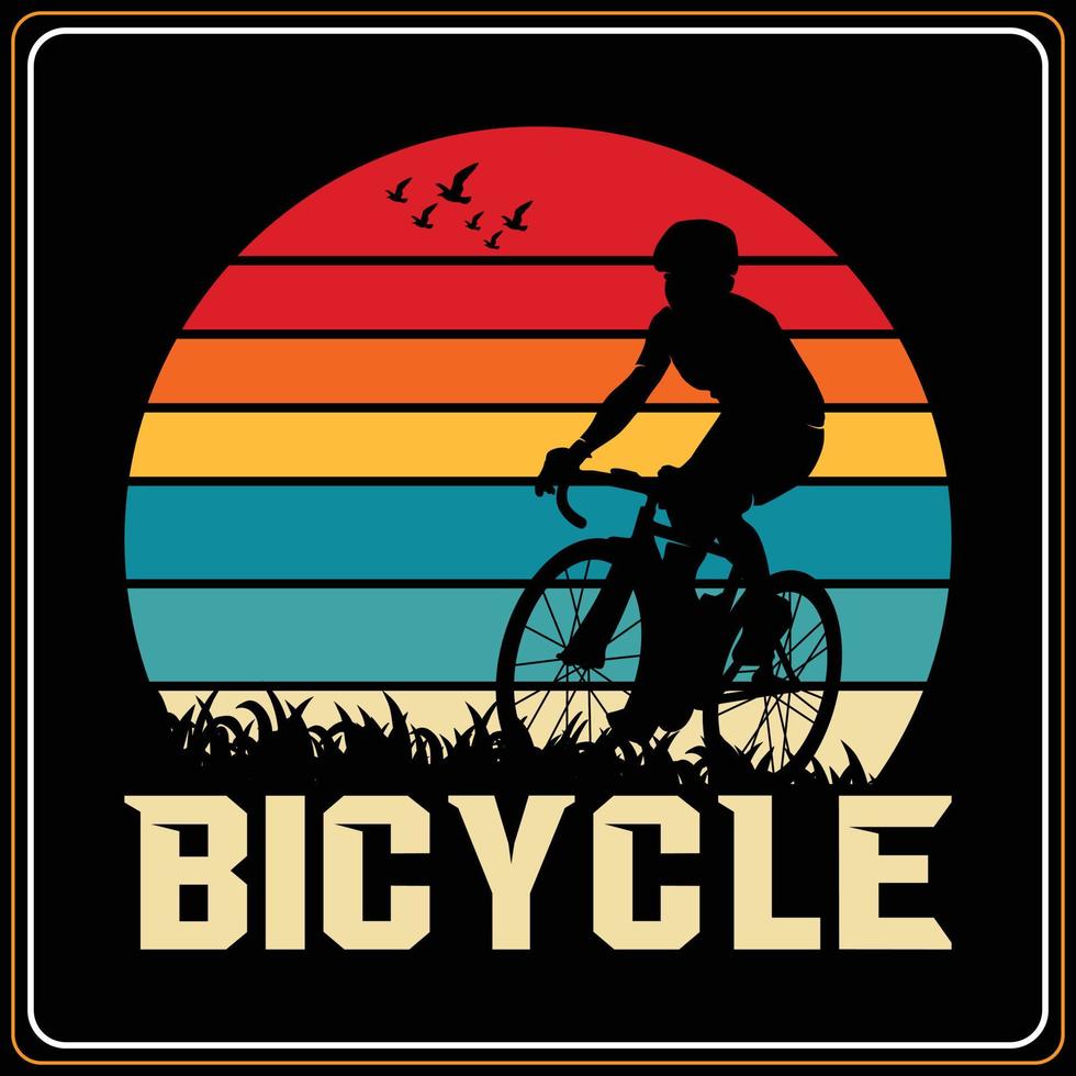 Bike and cycling t-shirt designs Vector mountain bike retro vintage bike t-shirt design