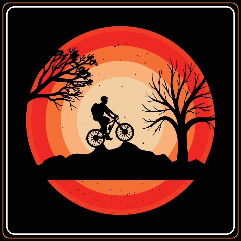 Bike and cycling t-shirt designs Vector mountain bike retro vintage bike t-shirt design