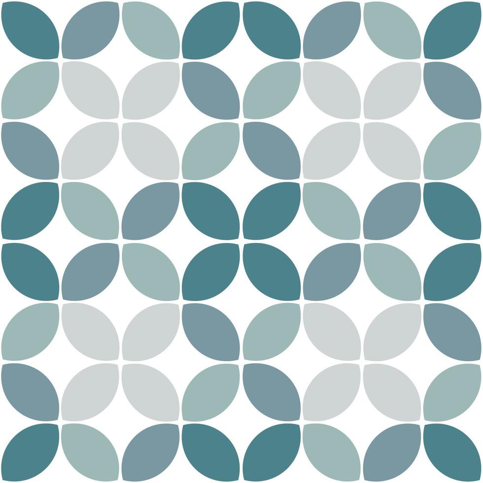 Modern minimalistic  geometric seamless pattern, rounded shapes, leaves in a blue color scheme on a white background vector